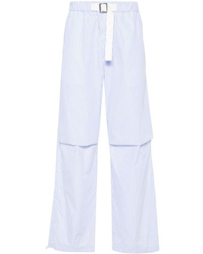 DARKPARK Striped Poplin Straight Trousers - White