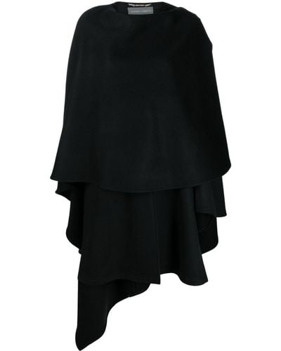 Alberta Ferretti Cape-design Virgin Wool-blend Coat - Black