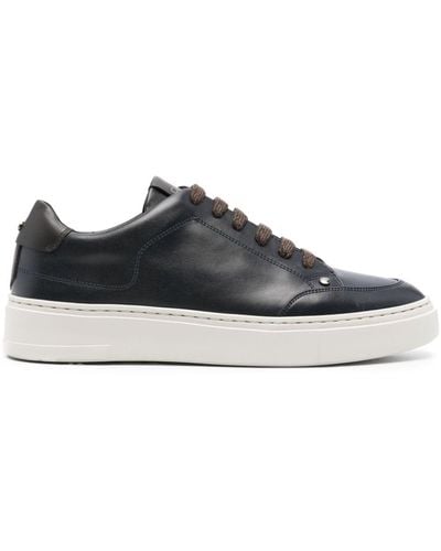 Canali Two-tone Lace-up Trainers - Blue