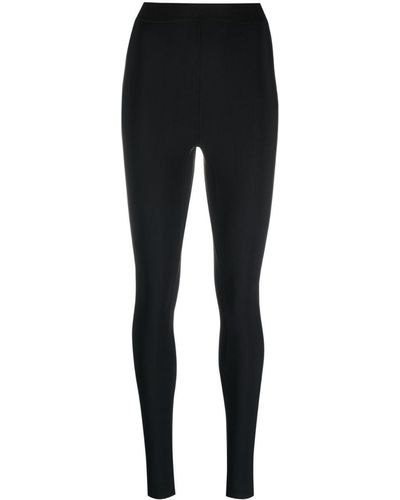 Wardrobe NYC Elasticated-waist Rear-slit leggings - Black