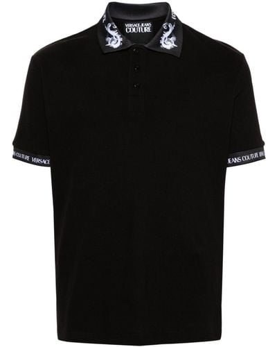 Versace Poloshirt Met Print - Zwart