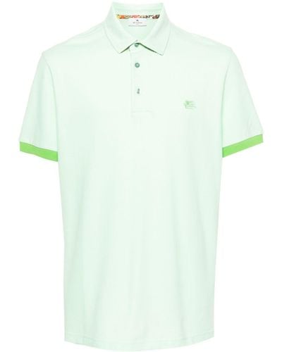 Etro Logo-Print Cotton T-Shirt - Green