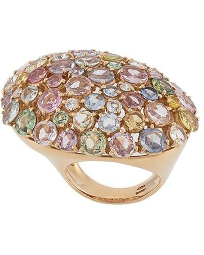 Gavello 18kt Rose Gold Rainbow Sapphire Ring - White
