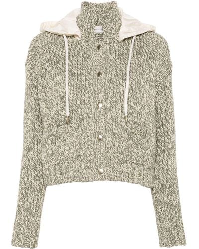 Moncler Hooded cropped cardigan - Mettallic