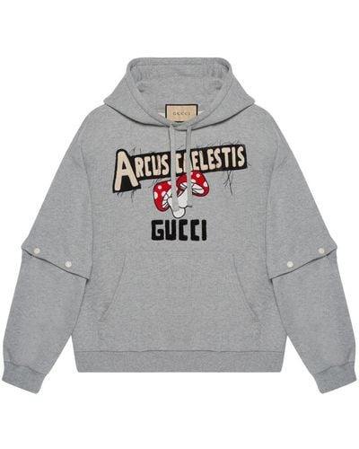 Gucci Sweat en polaire à patch logo - Gris