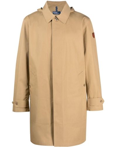 Polo Ralph Lauren Hooded Single-breasted Coat - Natural
