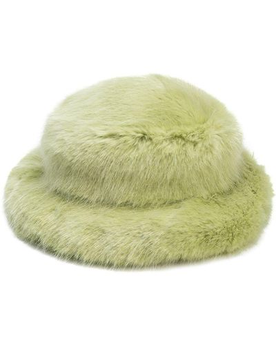 Emma Brewin Faux Fur Bucket Hat - Green