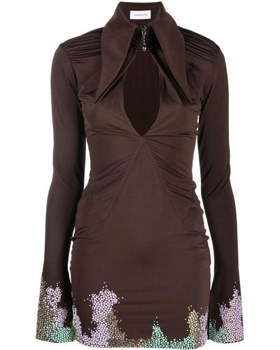 16Arlington Mini-jurk Verfraaid Met Studs - Bruin