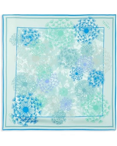 Lancel Square 70 Firework-print Silk Scarf - Blue