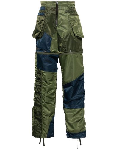 ANDERSSON BELL Detachable Patchwork Cargo Pants - Green