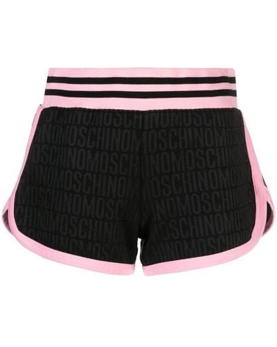 Moschino Pantalones cortos de chándal con logo en jacquard - Negro