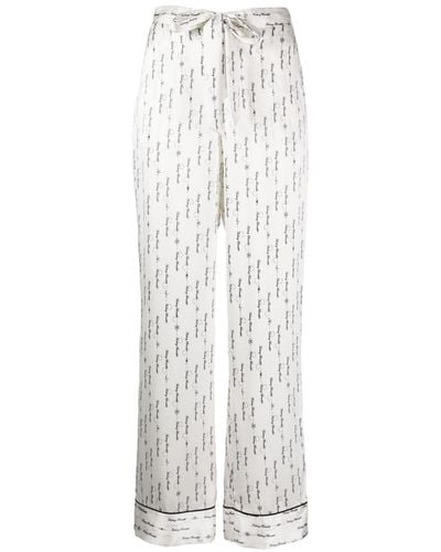 Kiki de Montparnasse Pantaloni pigiama Fucking Beautiful con stampa - Bianco