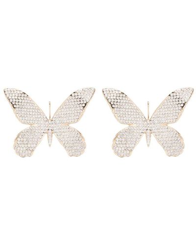 Blumarine Crystal-embellished Butterfly Earings - Natural