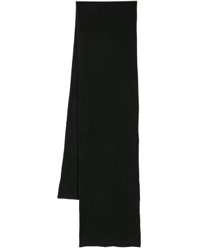 N.Peal Cashmere Ribbed-knit Cashmere Scarf - Black