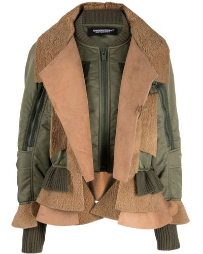 Undercover Layered Panelled Bomber Jacket - Green