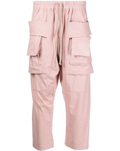Rick Owens Cargo Cropped Drawstring Trousers - Pink