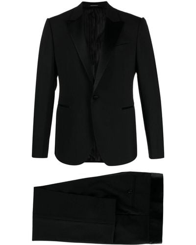 Emporio Armani Single-breasted Tailored Suit - Black