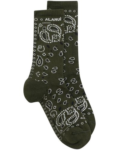 Alanui Socken mit Bandana-Muster - Grün