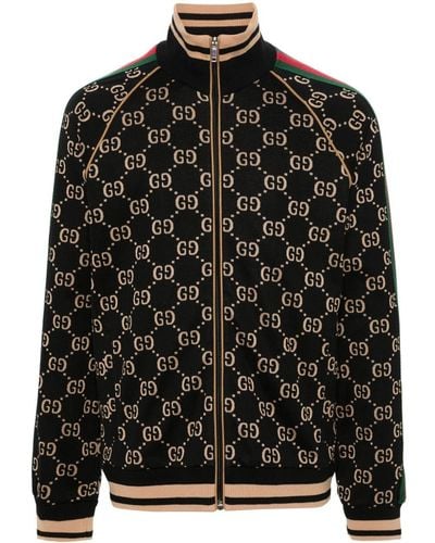 Gucci Monogram Side-stripe Cotton-jersey Jacket X - Black