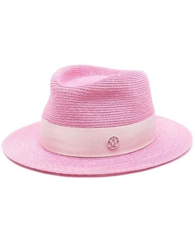 Maison Michel Andre Hemp Fedora Hat - Pink