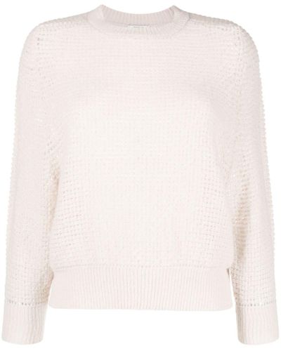 Peserico Crew-neck Waffle-knit Jumper - Pink