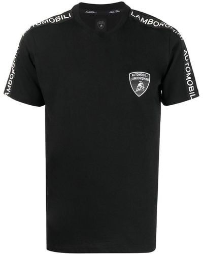 Automobili Lamborghini T-shirt Met Logoprint - Zwart
