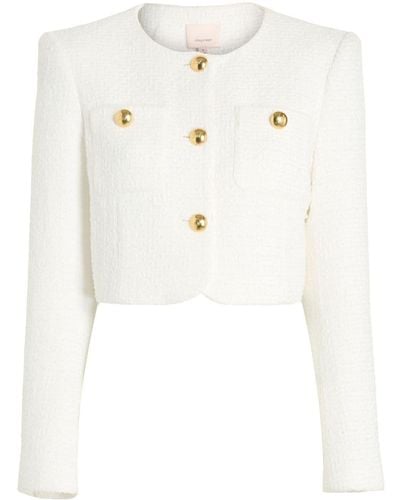 Cinq À Sept Auden Cropped Tweed Jacket - White