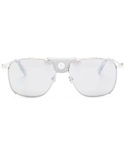 Moncler Sonnenbrille mit eckigem Gestell - Weiß