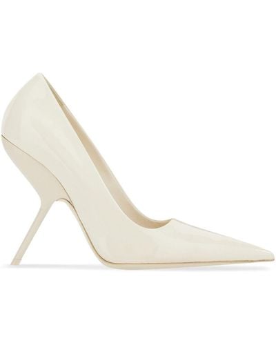Ferragamo Eva 105mm Leather Court Shoes - White