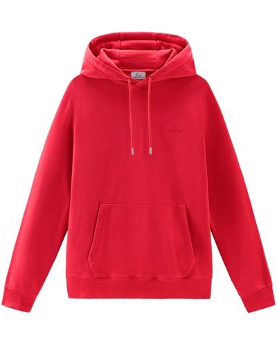 Woolrich Logo-embroidered Cotton Hoodie