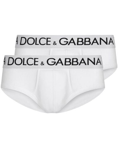 Dolce & Gabbana Conjunto de 2 calzoncillos con logo estampado - Blanco