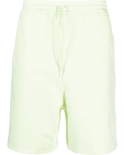 Y-3 Drawstring-waist Cotton Track Shorts - Green