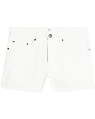 Ami Paris Jeans-Shorts mit geradem Bein - Weiß