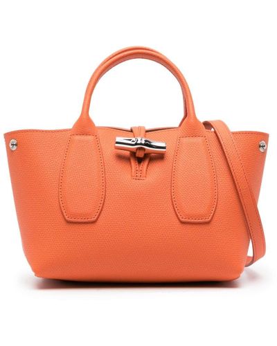 Longchamp Borsa a spalla Roseau piccola - Arancione