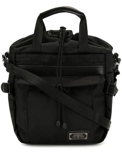 AS2OV Canvas Shoulder Bag - Black