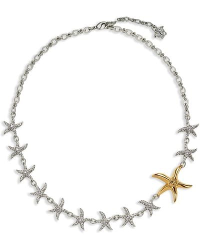 Versace Starfish Rhinestone Necklace - White