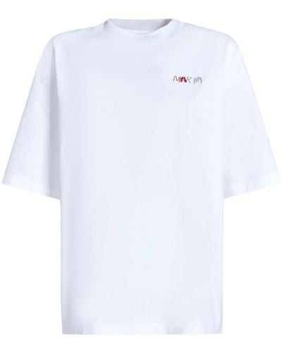 Marni T-shirt Met Kralen Logo - Wit