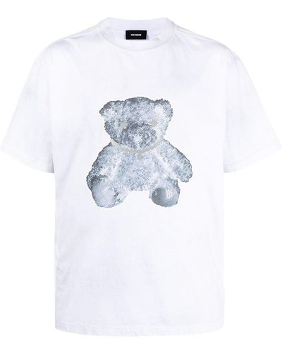 we11done T-Shirt mit Logo-Print - Weiß