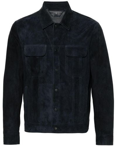 Salvatore Santoro Suede shirt jacket - Azul