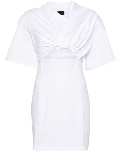 Jacquemus La Robe T-shirt Bahia Mini-jurk Met Uitgesneden Details - Wit