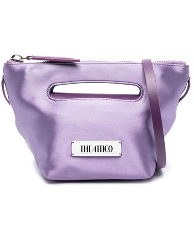 The Attico Via Dei Giardini 15 Lux Satin Tote Bag - Purple