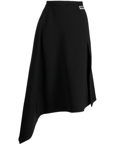Vetements Falda midi asimétrica - Negro