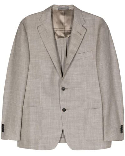 Corneliani Single-breasted Wool-blend Blazer - Grey