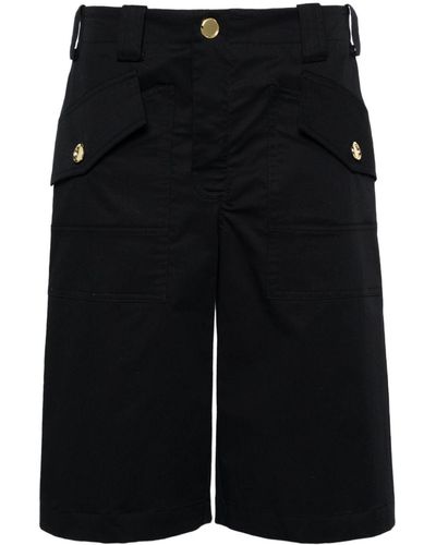 Pinko Pantalones cortos anchos de talle alto - Negro