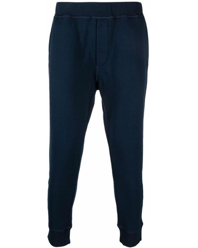 DSquared² Pantalon de jogging en coton à logo imprimé - Bleu