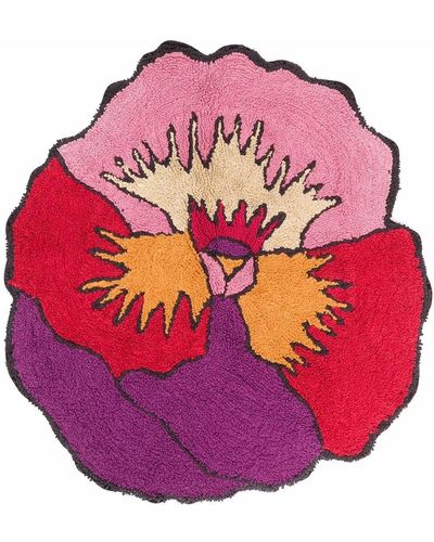 Missoni Tapis colour block à fleurs - Rose