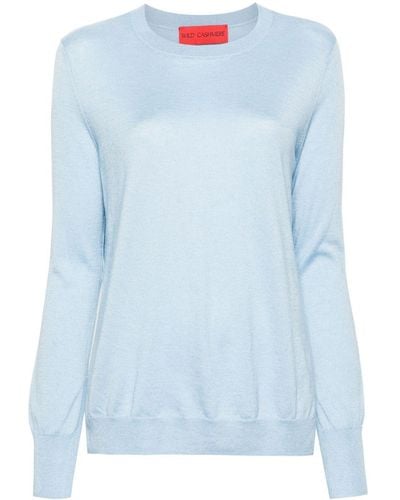 Wild Cashmere Round-neck Long-sleeve Sweater - Blue