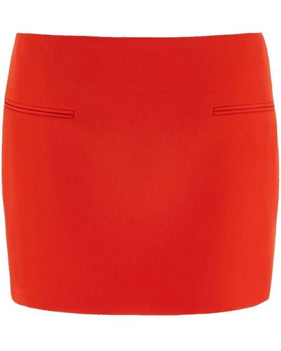 Ferragamo Wool Mini Skirt - Red