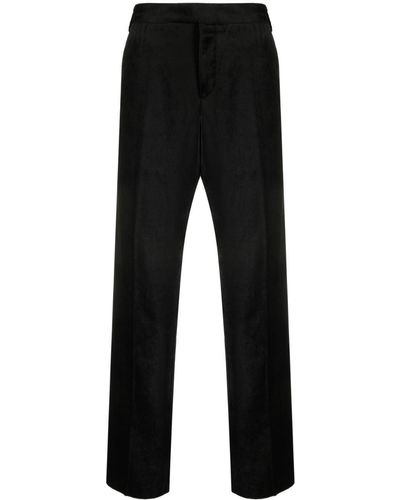 Lardini Velvet Straight-leg Trousers - Black