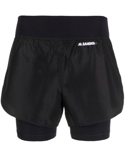 Jil Sander Pantalones cortos con logo - Negro